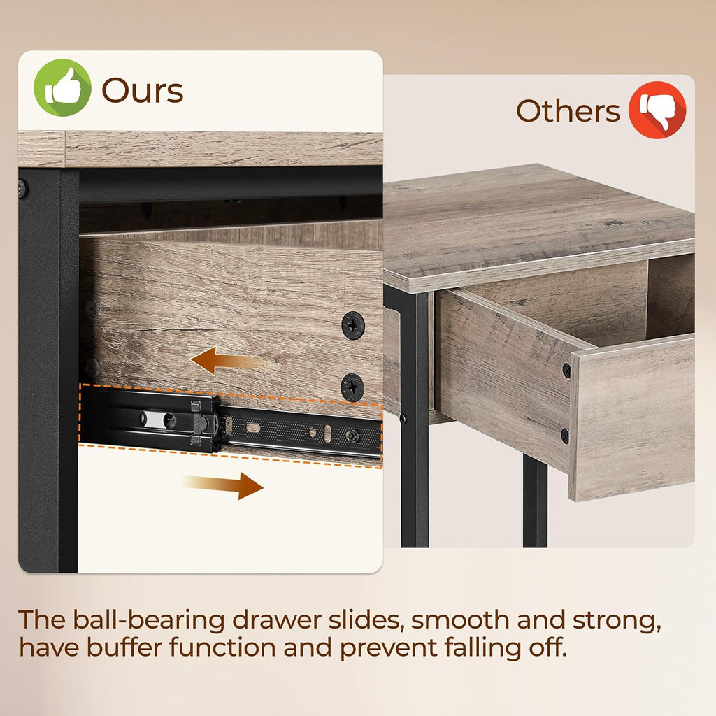 Stylish Gray Console Table with Drawer & 3-Tier Storage - Perfect for Entryway, Living Room, Hallway, and Kitchen